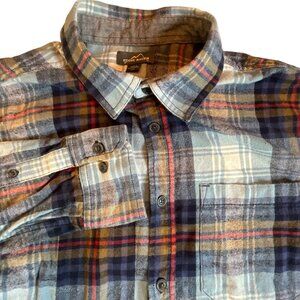 Eddie Bauer Large‎ Blue/Red/Brown/White Flannel Shirt